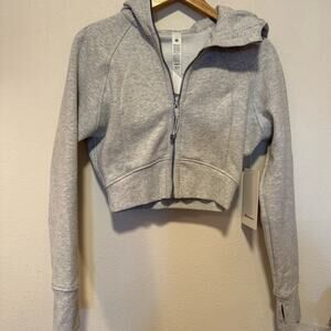 Lululemon Athletica Scuba Full-Zip Cropped Hoodie HCUG heathered ultra gray 6